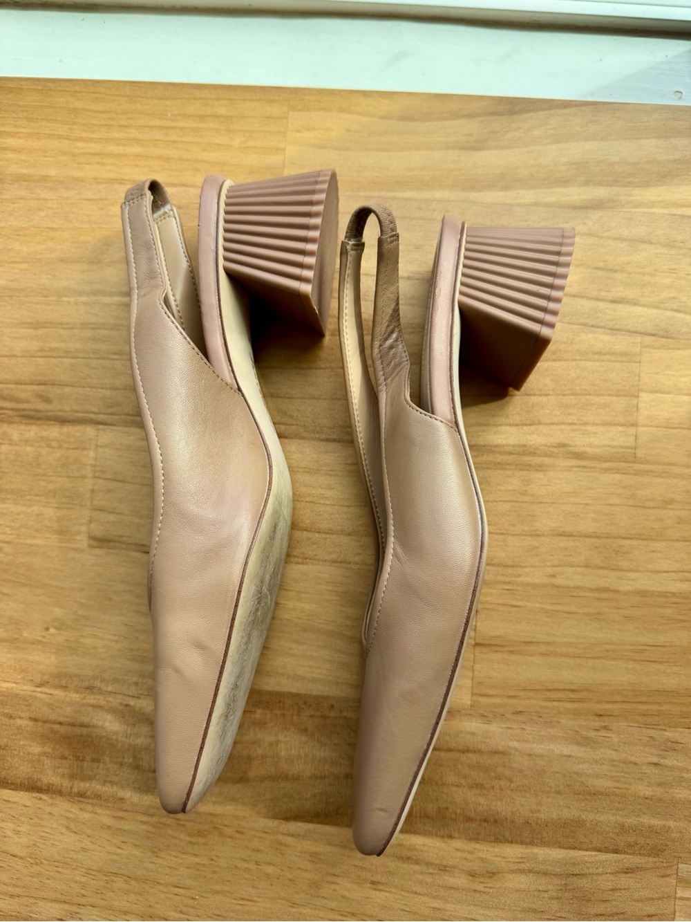 Sam Edelman (USED) Slingback Block Heel Pumps in Beige Nude Size 9 - Picture 4 of 13
